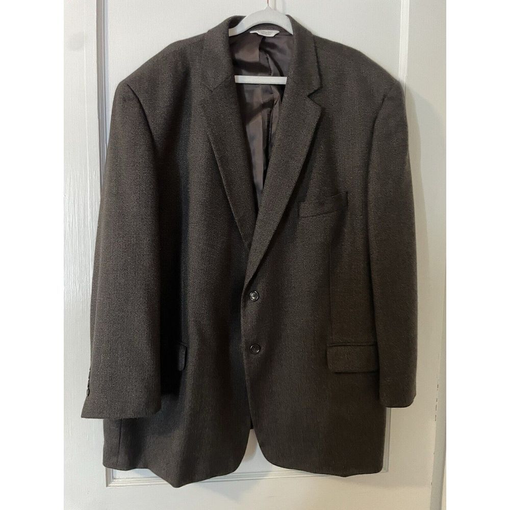 Joseph & Feiss Brown Lambswool Suit Coat Sports Coat Blazer Men's 52 Regular